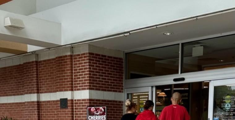 Sign at entrance to store