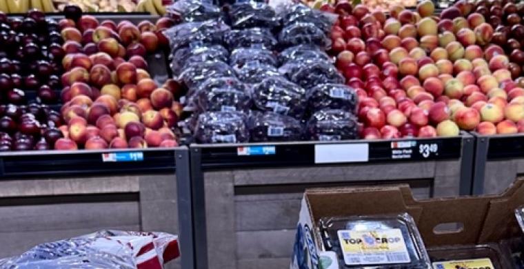 Display in front of produce department